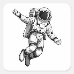 Ruimtevaarder in de ruimte vierkante sticker