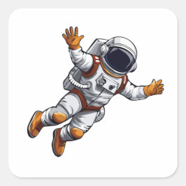 Ruimtevaarder in de ruimte vierkante sticker