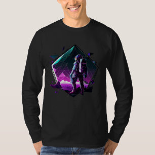 Ruimtevaarder in ruimte esthetische golf planeet e t-shirt