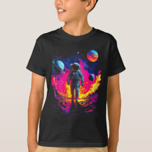 Ruimtevaarder Lopend In Galaxy Buitenruimte Verken T-shirt