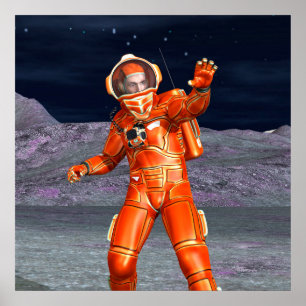 Ruimtevaarder Mars Verkenner Alien Planeet Ruimte Poster
