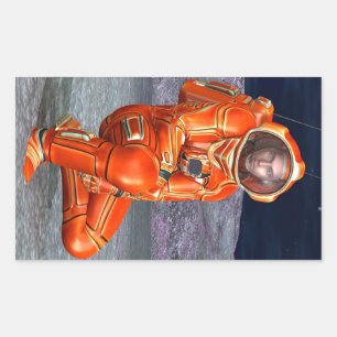 Ruimtevaarder Mars Verkenner Alien Planeet Ruimte Rechthoekige Sticker