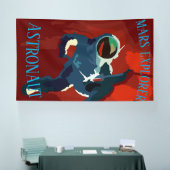 Ruimtevaarder Mars Verkenner Ruimte Reis Vakantie Spandoek (Beurs)