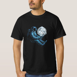 Ruimtevaarder met Maan Dobbelsteen T-shirt