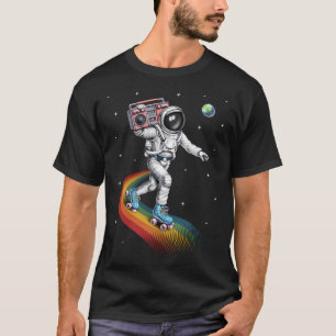 Ruimtevaarder op rolschaatsen t-shirt