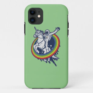Ruimtevaarder rijdt op eenhoorn   iPhone 11 hoesje