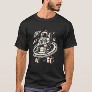Ruimtevaarder Saturnus Kerstman Kerstmis T-shirt