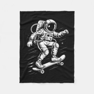 Ruimtevaarder Skateboarden In De Ruimte Kosmische Fleece Deken
