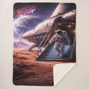 Ruimtevaarder verlaat landingsschip sherpa deken