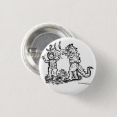 Ruimtevaarder versus Dinosaurus de Ronde Button 3,2 Cm (Voorkant /achterkant)