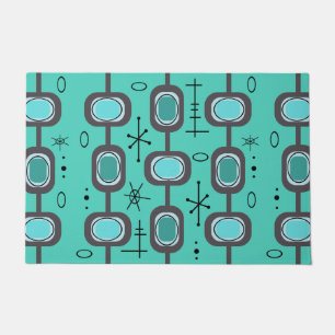 Ruimtevaardijkunst Geometrische kunst Aquamarine Deurmat