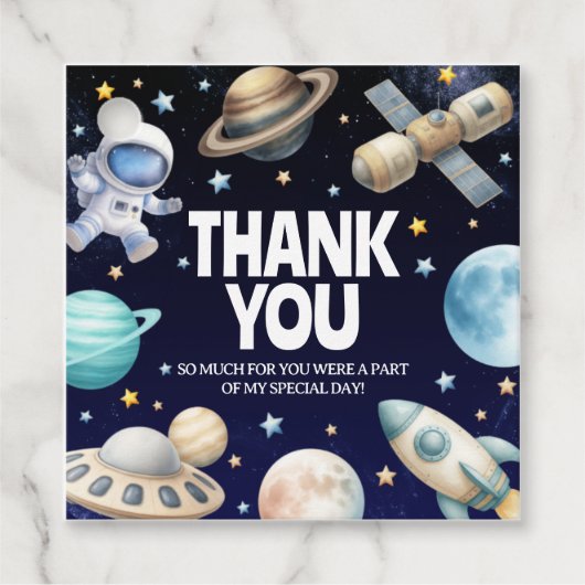Ruimtevaart Astronaut Favoriet Cadeautags Bedankjes Labels (Voorkant)