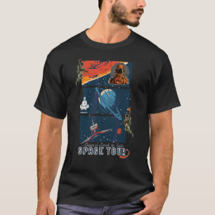 Ruimtevaart Astronaut Retro Rocket Planet T-shirt