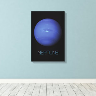 Ruimtevaart, Galaxy, Zonnestelsel, Planeet Neptunu Canvas Afdruk