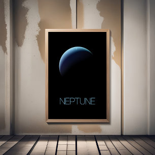 Ruimtevaart, Galaxy, Zonnestelsel, Planeet Neptunu Foto Afdruk