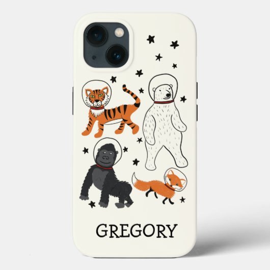 Ruimtevaart is gepersonaliseerde Wilde Dierenastro Case-Mate iPhone Case (Achterkant)
