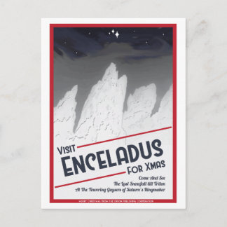 Ruimtevaart Kerst Briefkaart - Enceladus