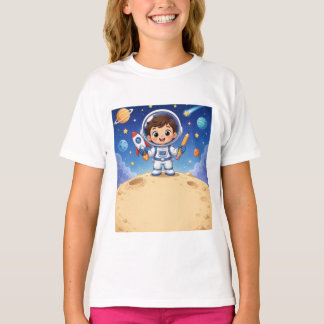 Ruimtevaart Kind Klaar om School Notitieboek te Ve T-shirt