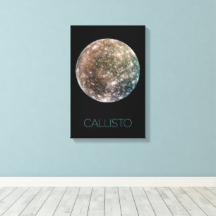 Ruimtevaart, Kosmos, Zonnestelsel, Maan Callisto Canvas Afdruk