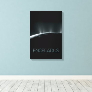 Ruimtevaart, Kosmos, Zonnestelsel, Maan Enceladus Canvas Afdruk