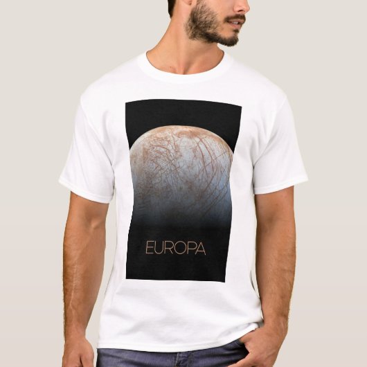 Ruimtevaart, Kosmos, Zonnestelsel, Maan Europa T-shirt (Voorkant)
