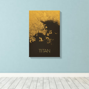 Ruimtevaart, Kosmos, Zonnestelsel, Maan Titan Canvas Afdruk