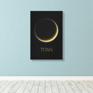 Ruimtevaart, Kosmos, Zonnestelsel, Maan Titan Canvas Afdruk