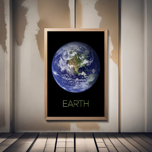 Ruimtevaart, Kosmos, Zonnestelsel, Planeet Aarde Foto Afdruk