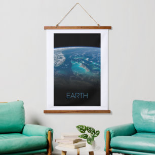Ruimtevaart, Kosmos, Zonnestelsel, Planeet Aarde Hangend Wandkleed