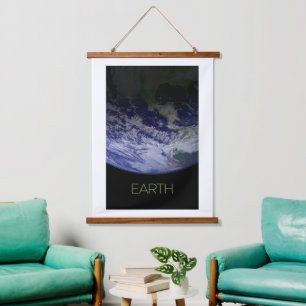 Ruimtevaart, Kosmos, Zonnestelsel, Planeet Aarde Hangend Wandkleed