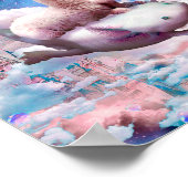 Ruimtevaart Llama Riding Axolotl - Regenboog Poster (Hoek)