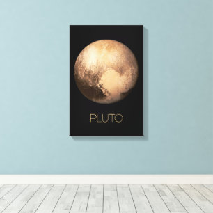 Ruimtevaart, Melkweg, Zonnestelsel, Planeet Pluto Canvas Afdruk