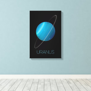 Ruimtevaart, Melkweg, Zonnestelsel, Planeet Uranus Canvas Afdruk