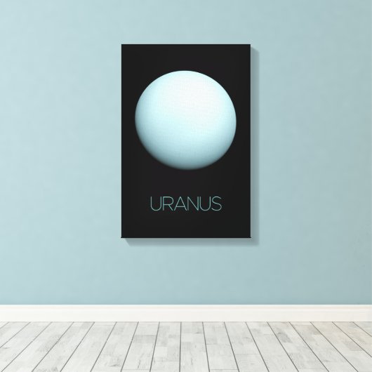 Ruimtevaart, Melkweg, Zonnestelsel, Planeet Uranus Canvas Afdruk (Insitu (Houten vloer))