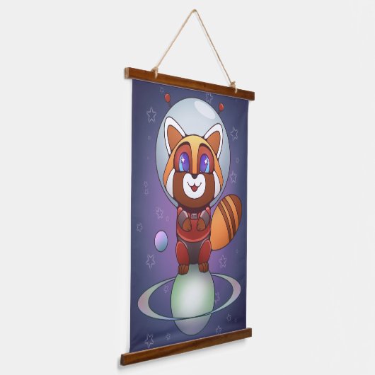 Ruimtevaart Panda Chippy! Hangend Wandkleed (Gebogen)