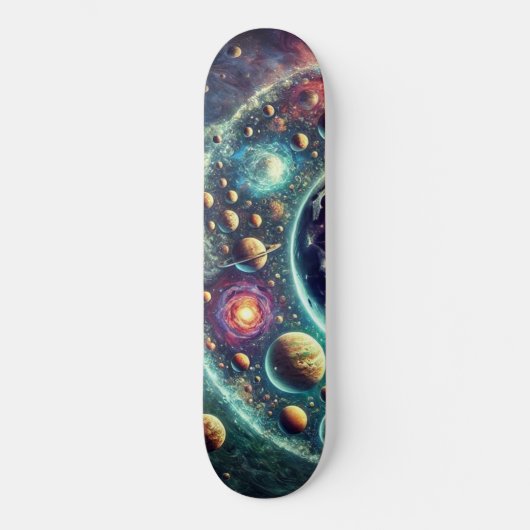 Ruimtevaart & Planeet Skateboard Design (Voorkant)