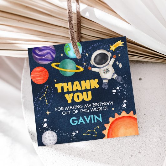 Ruimtevaart rond het verjaardagsplein van Sun Bedankjes Labels