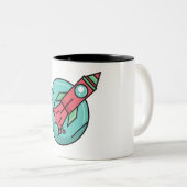 ruimtevaart tweekleurige koffiemok (Voorkant rechts)