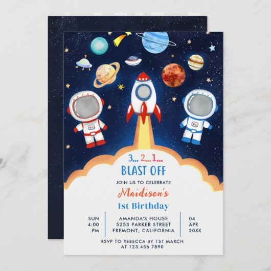 Ruimtevaartastronaut Elke ouderdag Kaart (Voorkant / Achterkant)