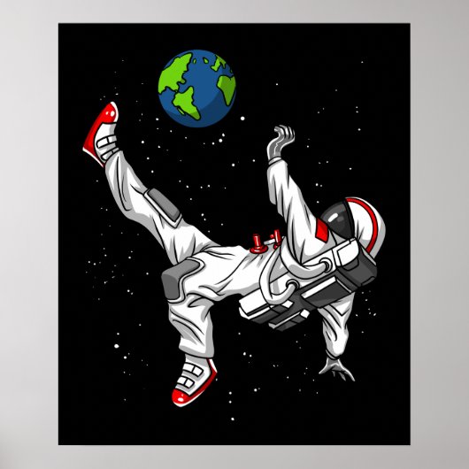 Ruimtevaartastronaut Football Cosmic Poster (Voorkant)