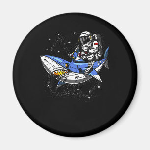 Ruimtevaartastronaut Riding Cosmic Shark Galaxy Magneet