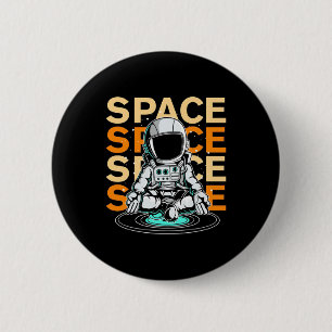 Ruimtevaartastronaut Ronde Button 5,7 Cm