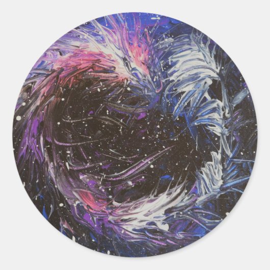 Ruimtevaartdraak Ronde Sticker (Voorkant)