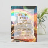 Ruimtevaartgalaxy Cat Riding Tiger op Pizza Kaart (Staand voorkant)