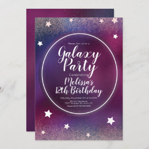 Ruimtevaartgalaxy Nebula Glitter Moon Birthday Kaart