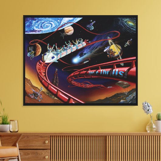 Ruimtevaarthrillingen Cosmic Roller Onderzetter Ar Canvas Afdruk (Insitu (Woonkamer))