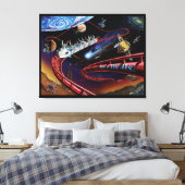 Ruimtevaarthrillingen Cosmic Roller Onderzetter Ar Canvas Afdruk (Insitu (Slaapkamer))