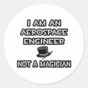Ruimtevaartingenieur... Geen goochelaar Ronde Sticker