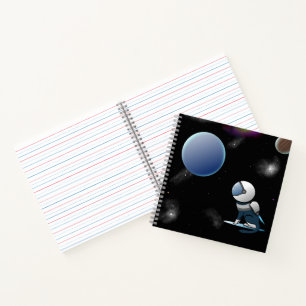 Ruimtevaartkat Astronaut Flying Notitieboek