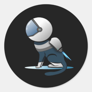 Ruimtevaartkat Astronaut Flying Ronde Sticker
